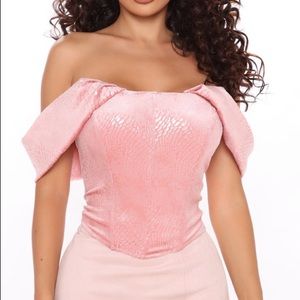 Fashionnova snake skin off the shoulder top